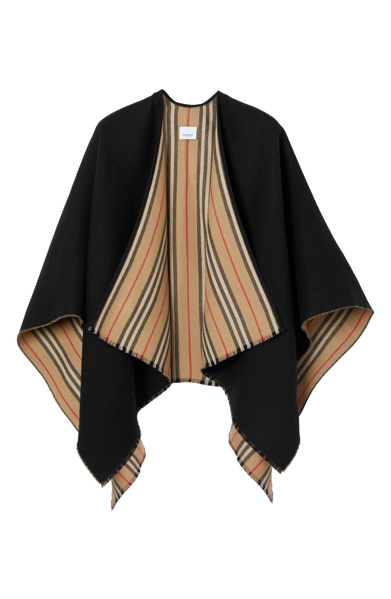 Burberry Icon Stripe Reversible Wool Cape