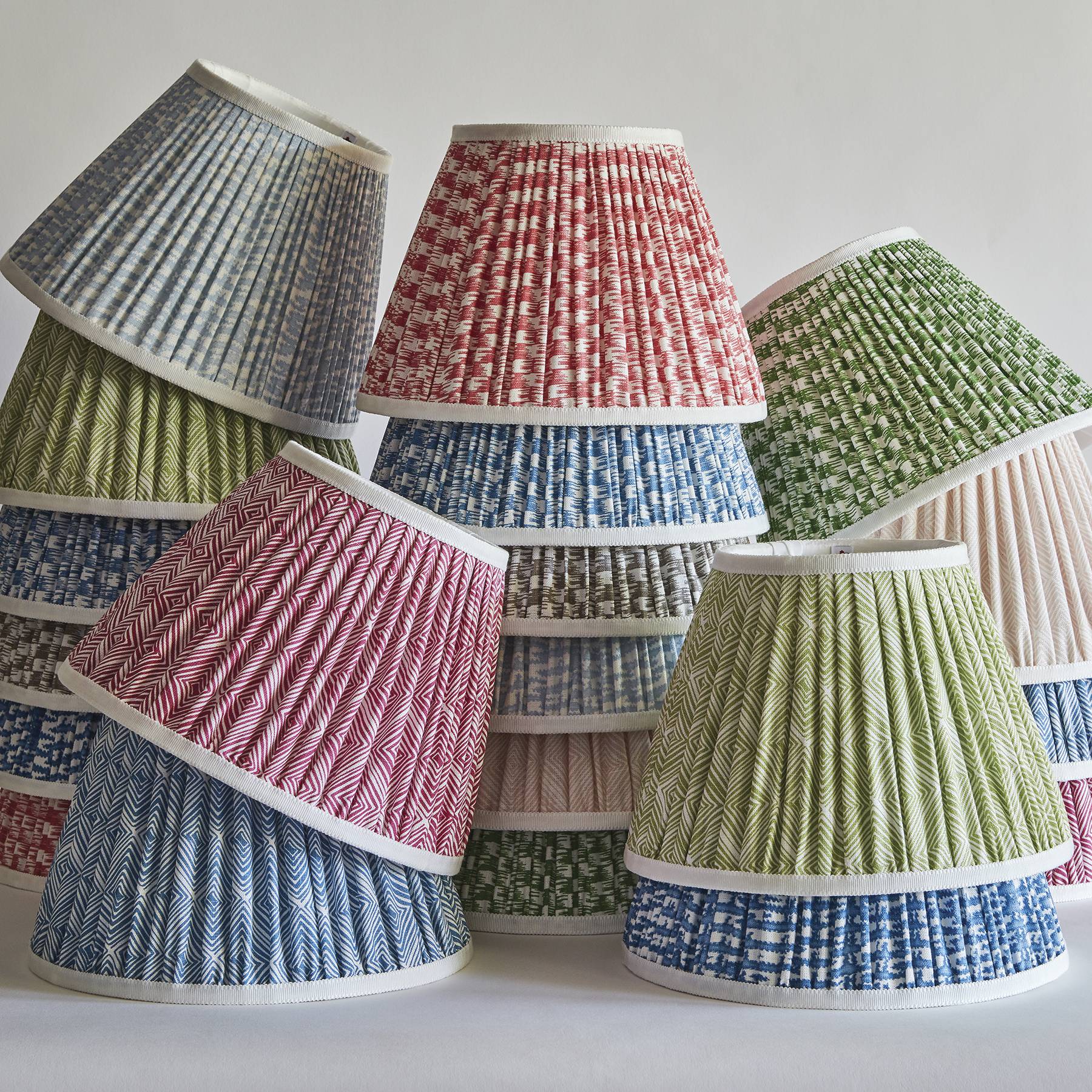 Gathered lampshade in variety of colors