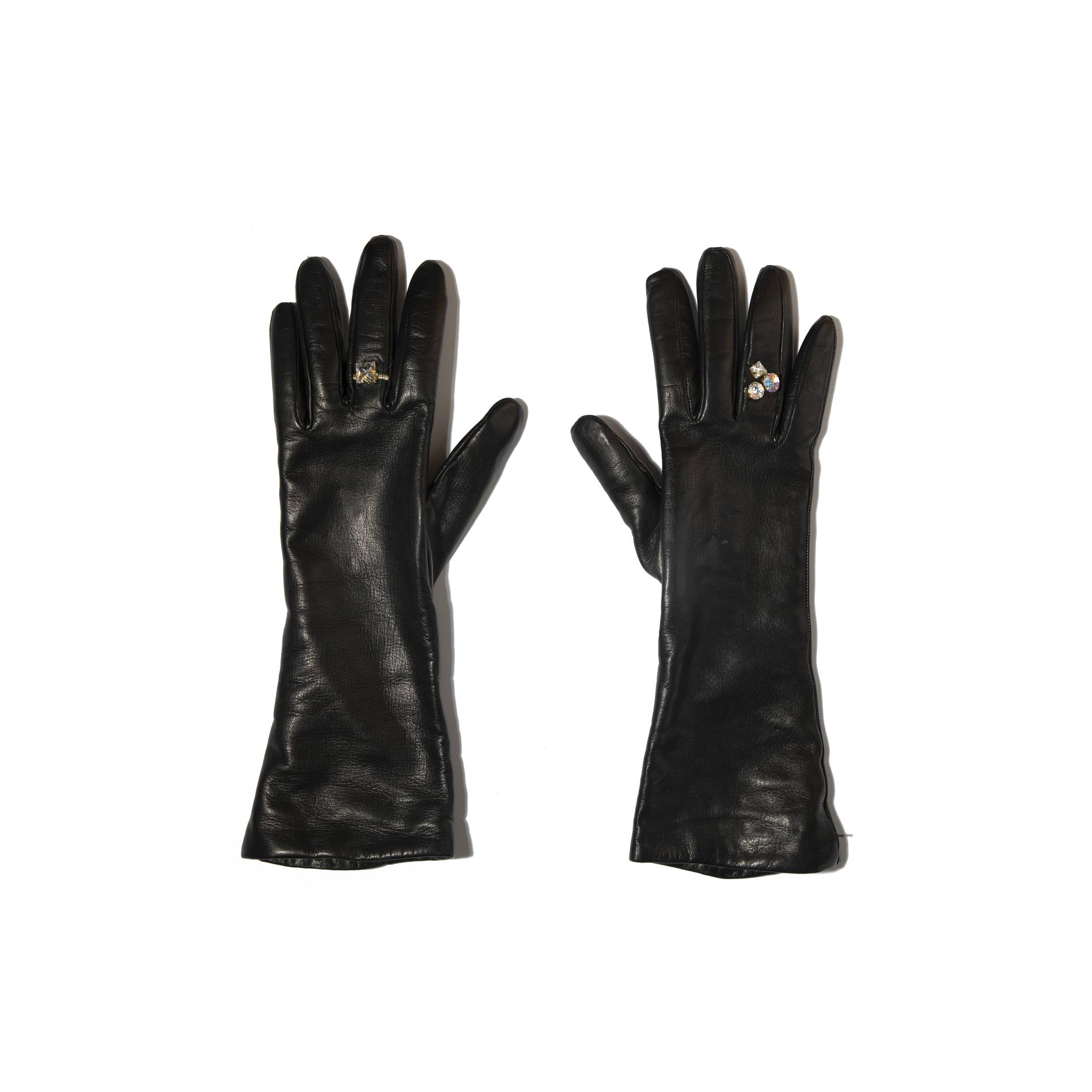Lele Sadoughi Leather Jewel Gloves