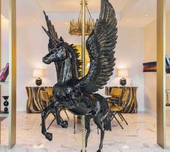 A statue of Pegasus in one of the Boulevard Penthouses SCARPETTA PHOTO BY OGARA BISSELL